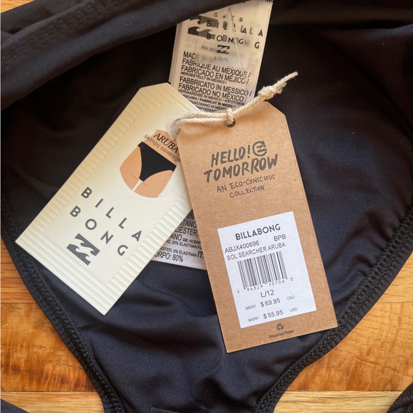 Billabong High Rise High Leg Aruba Black Bikini Bottoms - Picture 8 of 10